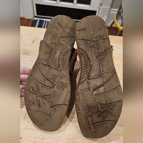 A.S.98 Rowe Slingback Flat SANDALS Size EU 41 Whiskey Brown Leather - Picture 5 of 7